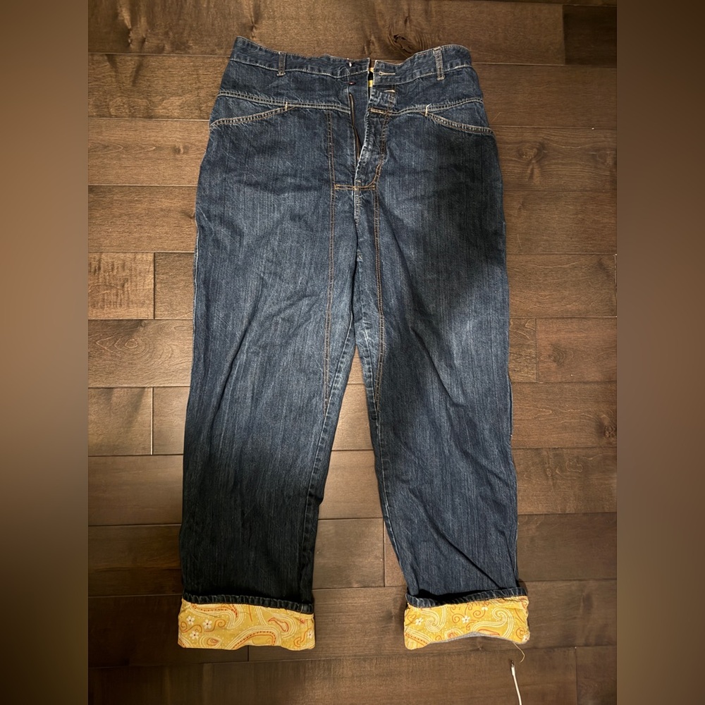 Marithe Francois Girbaud Men’s Denim Jeans Sz 38M Blue Cargo Baggy